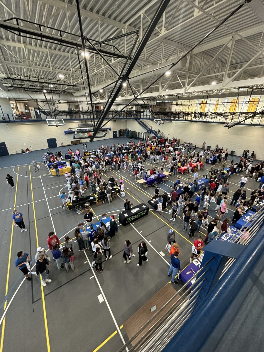 Students searching for opportunities at the NIACC college fair.