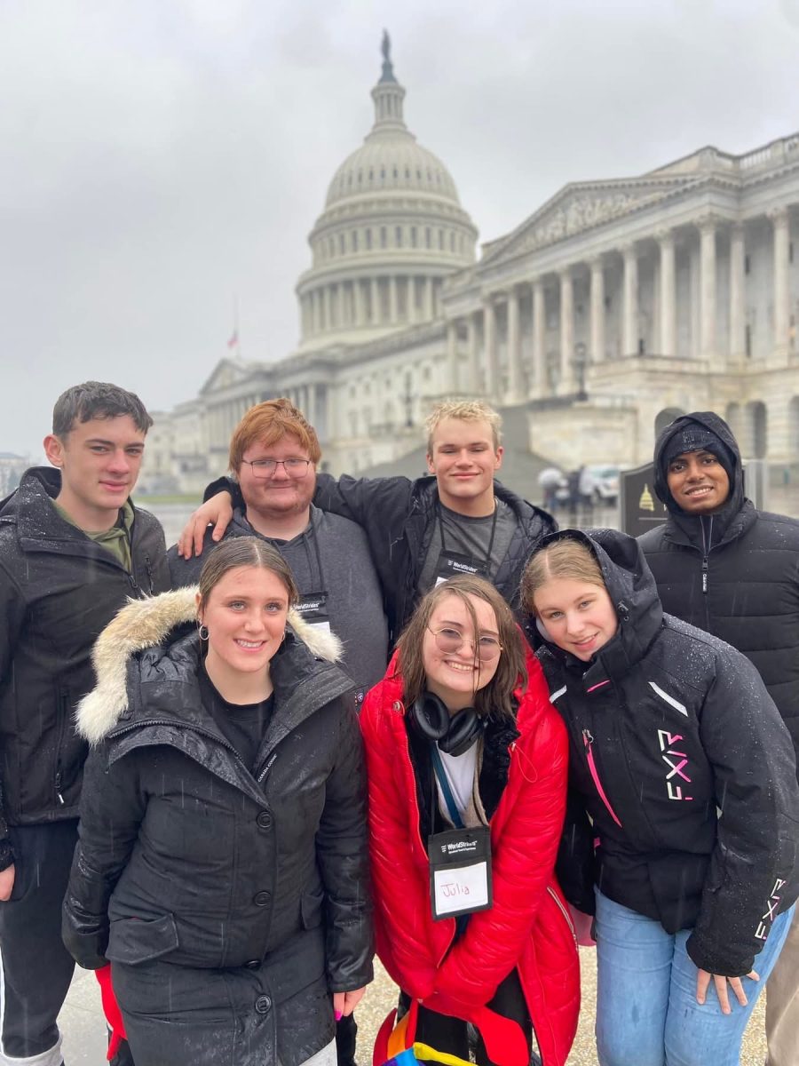 On Sunday, outside the nation's Capitol Building Brandt Haakenstad, Olivia Wickman, Mikey Sarik, Julia Hines, Ryan Hinson, Chloe Broers, and Jonathan Thangaraj.