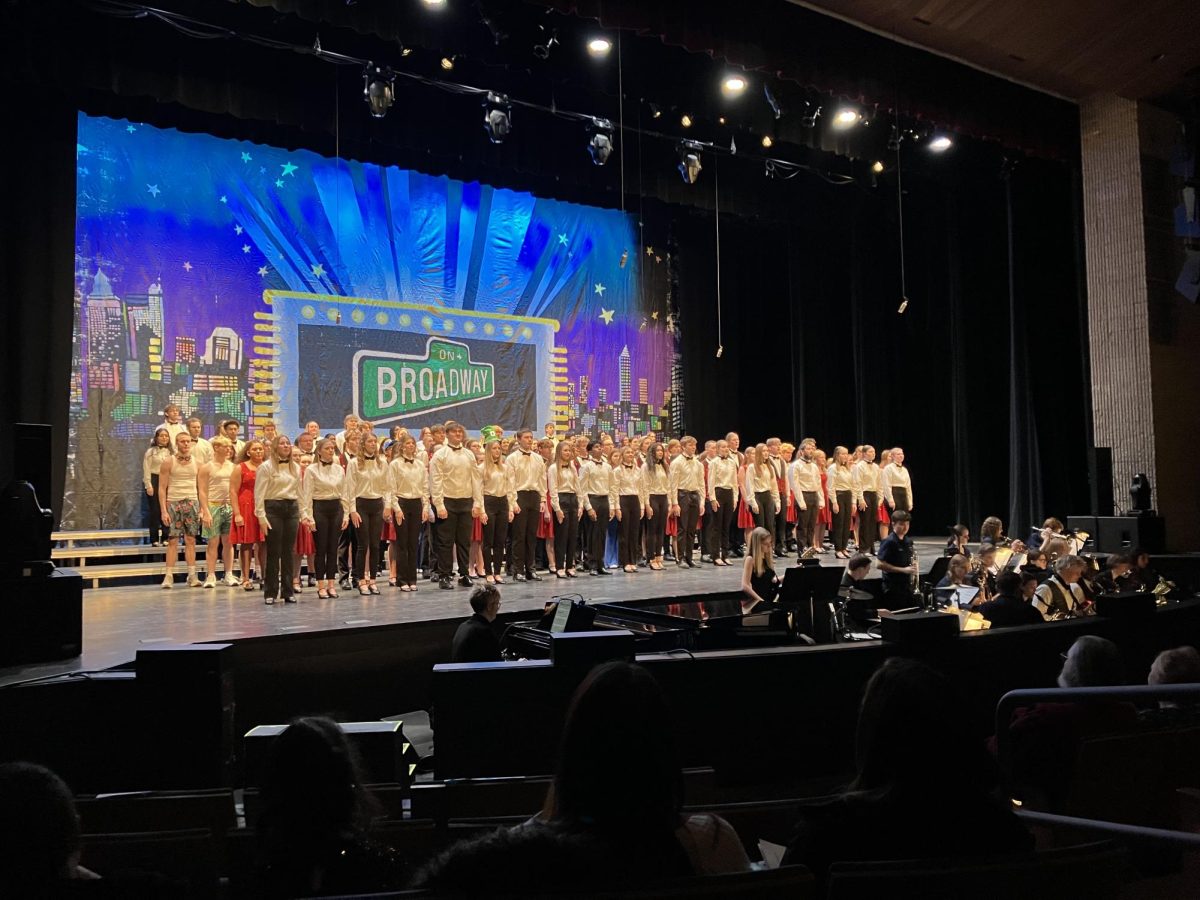 The final act of Follies, titled There's No Business Like Show Business, includes all cast members. This act concludes the Follies performance every year. Photo courtesy of Elise Dykstra