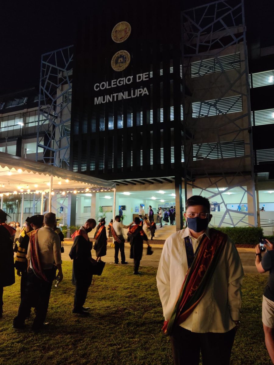 Outside Manila's Colegio De Muntinlupa, Robert Dalmacio in 2022. Photo courtesy of Robert Dalmacio. 