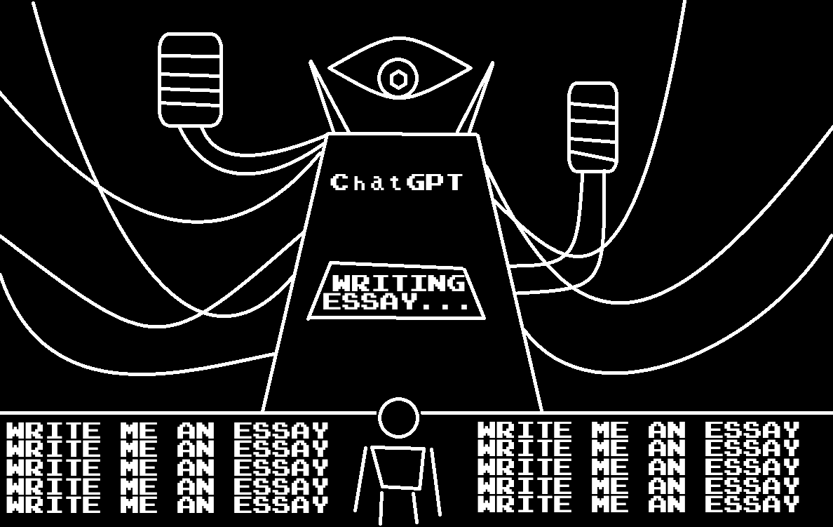 Since its release in 2022, students have been using Chat GPT and other artificial intelligence services to complete schoolwork and writing assignments. Graphic by William Dorsey