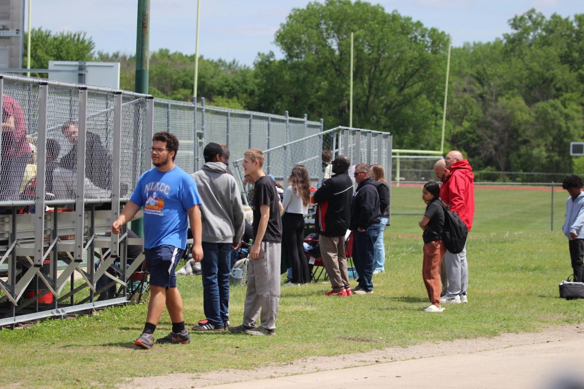 Students at MCHS watching tennis semi-final  2A championship (Mayb 20th)